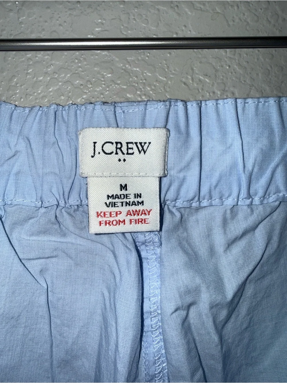 NWT J. Crew Cotton Pajama Set Cropped Pants in Hydrangea Size M Lounge Cozy